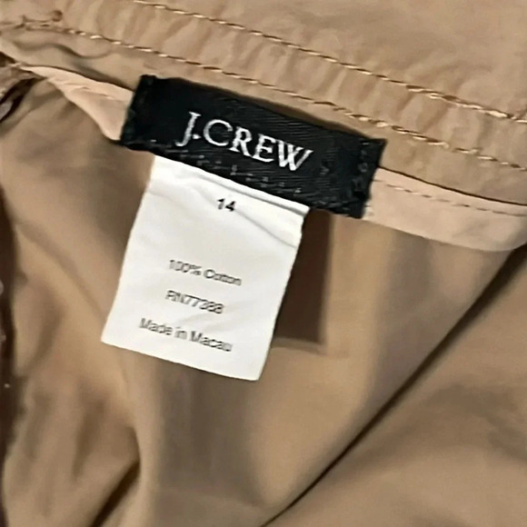 J Crew Woman’s size 14 Khaki skirt with Blue/Yellow Stripe Detail Ribbon - Picture 8 of 9